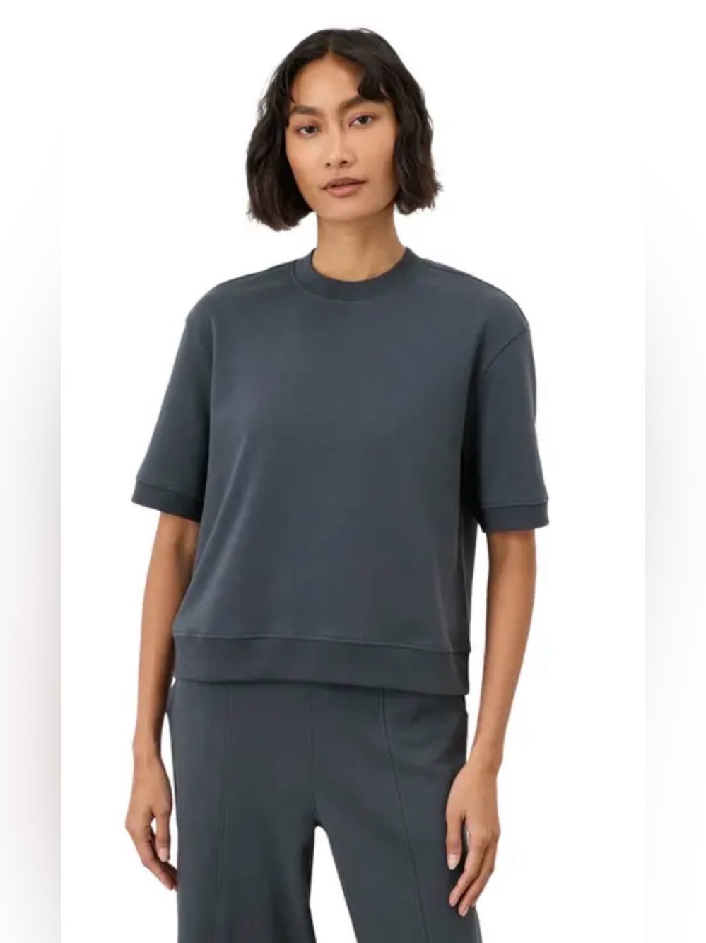 Pact Organic Cotton Airplane Sweatshirt Tee Steel Blue size Small